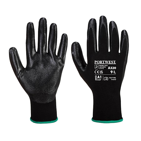 Portwest Unisex Adult A320 Dexti Grip Handskar L Svart Black L