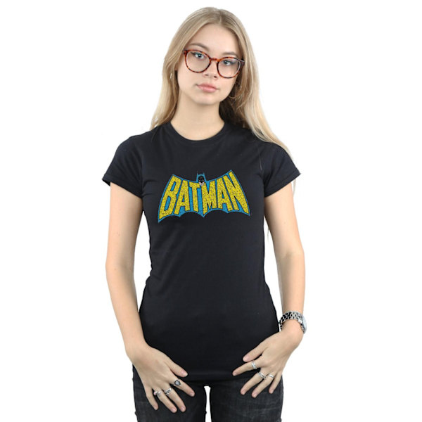 DC Comics Dam/Kvinnor Batman Crackle Logo Bomull T-shirt L Svart Black L