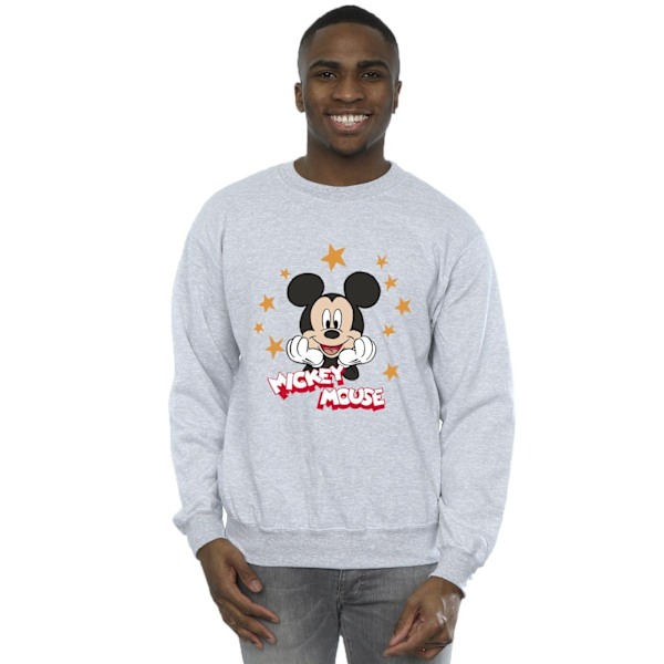 Disney Herr Mickey Mouse Stars Sweatshirt L Sports Grey Sports Grey L