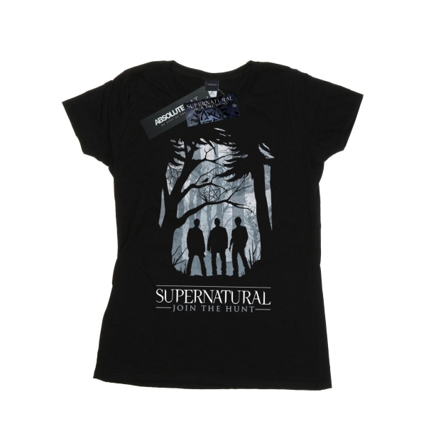 Supernatural Dam/Kvinnor Grupp Kontur Bomull T-shirt XXL Svart Black XXL
