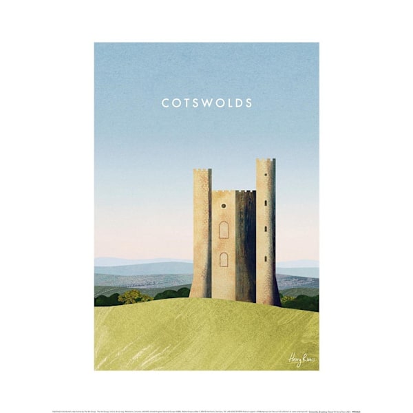 Henry Rivers Cotswolds Broadway Tower Print 50cm x 40cm Sky/Grön Sky/Green/Beige 50cm x 40cm