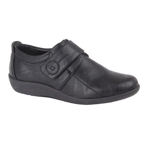 Boulevard Dam/Kvinnor X Bred EE Passform Touch Fastening Bar Sko Black 6 UK