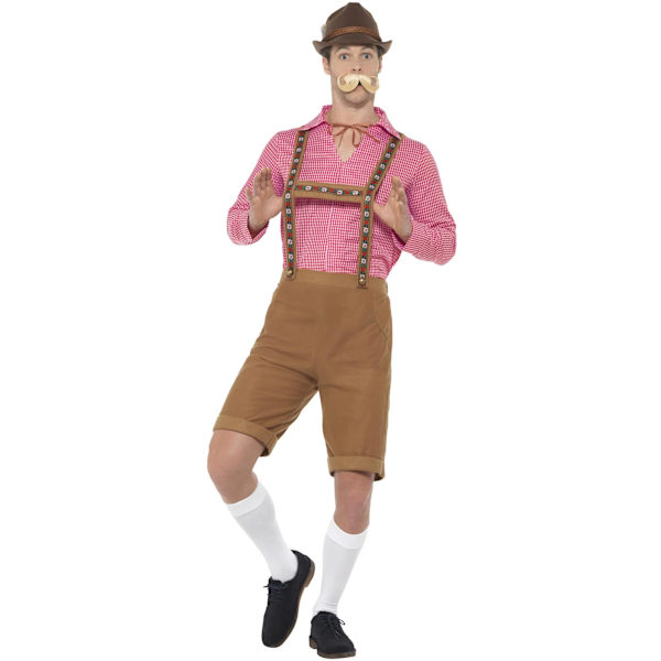 Smiffys Herr Mr Bavarian Kostym L Röd/Brun Red/Brown L