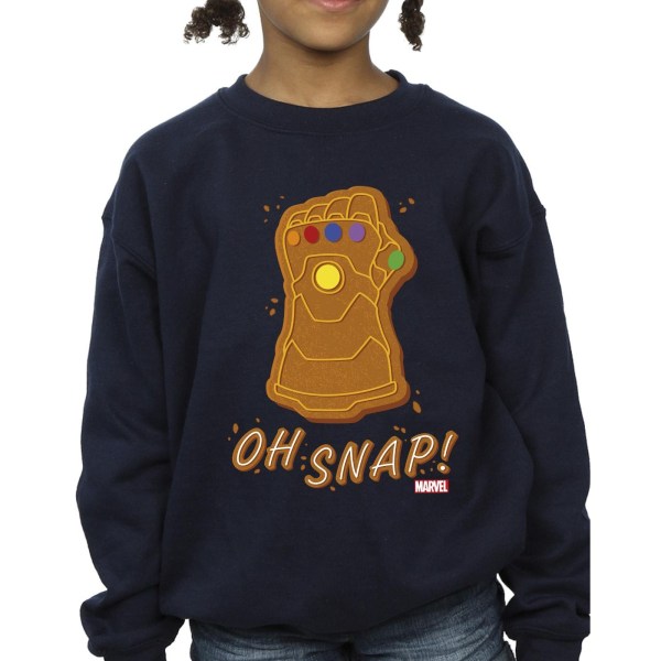 Marvel Girls Thanos Oh Snap Sweatshirt 7-8 år Marinblå Navy Blue 7-8 Years