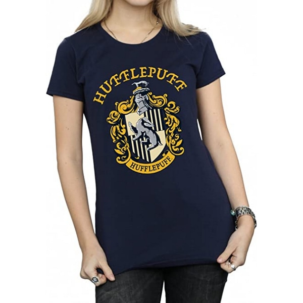 Harry Potter Dam/Kvinnor Hufflepuff Bomull T-shirt S Marinblå Navy Blue S