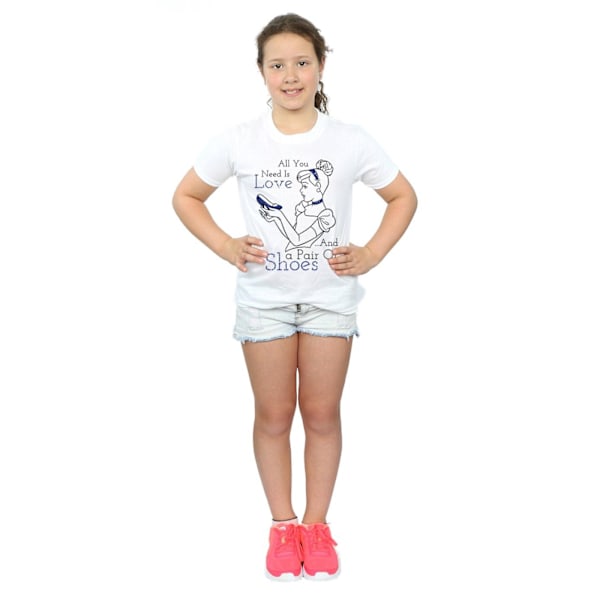 Disney Princess Girls All You Need Is Love Bomull T-shirt 7-8 år White 7-8 Years