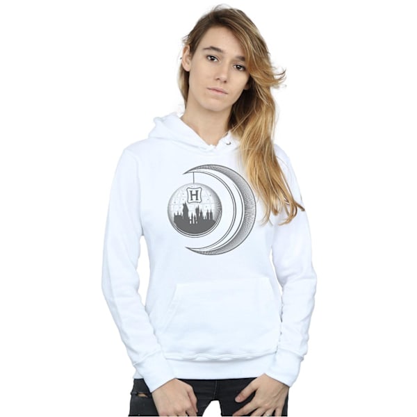 Harry Potter Dam/Kvinnor Hogwarts Moon Hoodie S Vit White S