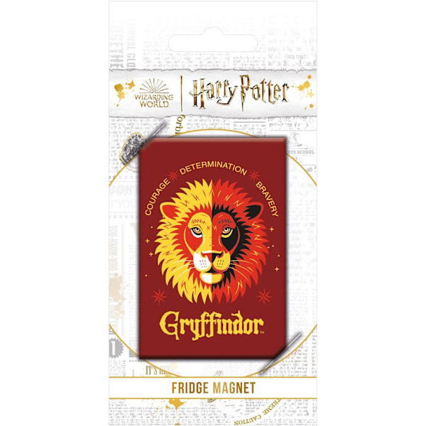 Harry Potter Gryffindor Kylskåpsmagnet En Storlek Röd/Gul Red/Yellow One Size