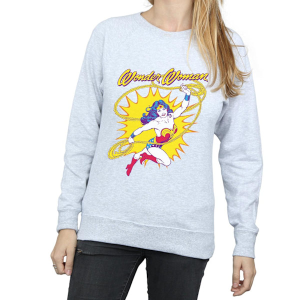 DC Comics Dam/Kvinnor Wonder Woman Leap Sweatshirt XXL Heather Heather Grey XXL