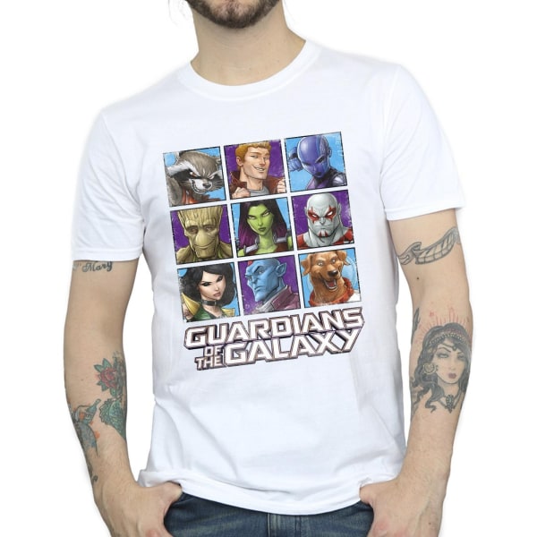 Guardians Of The Galaxy Mens Character Squares T-Shirt 4XL Whit White 4XL