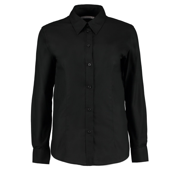 Kustom Kit Dam Workwear Oxford långärmad skjorta 18 Svart Black 18