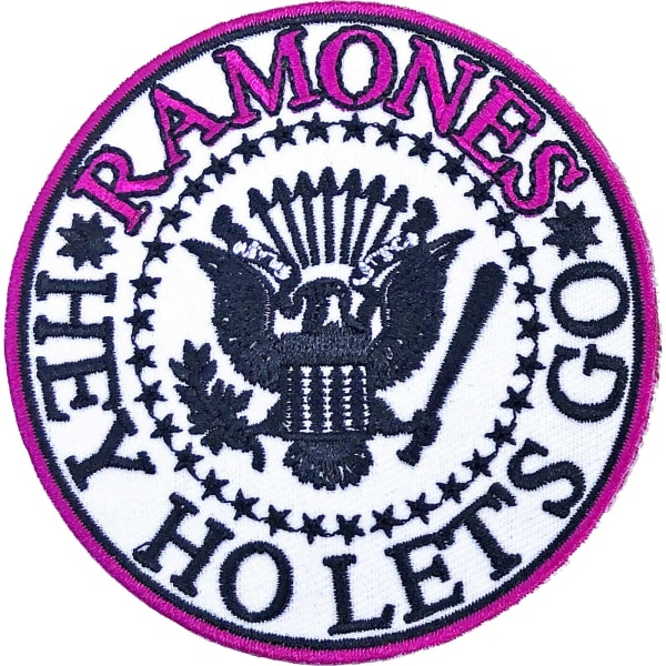 Ramones Hey Ho Let´s Go V1 Iron On Patch One Size Vit/Rosa/Bl White/Pink/Blue One Size