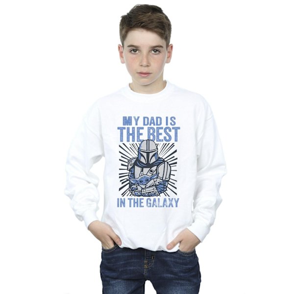 Star Wars Boys Mandalorian Bästa Pappa Sweatshirt 3-4 År Vit White 3-4 Years