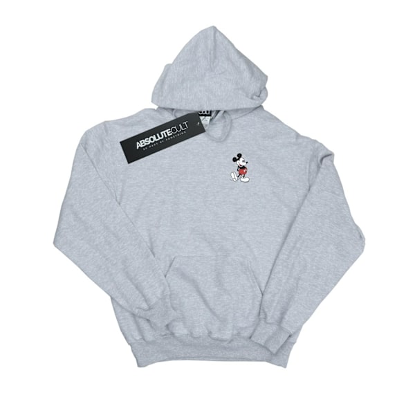 Disney Herr Mickey Mouse Kickin Retro Bröst Hoodie L Sports Grå Sports Grey L