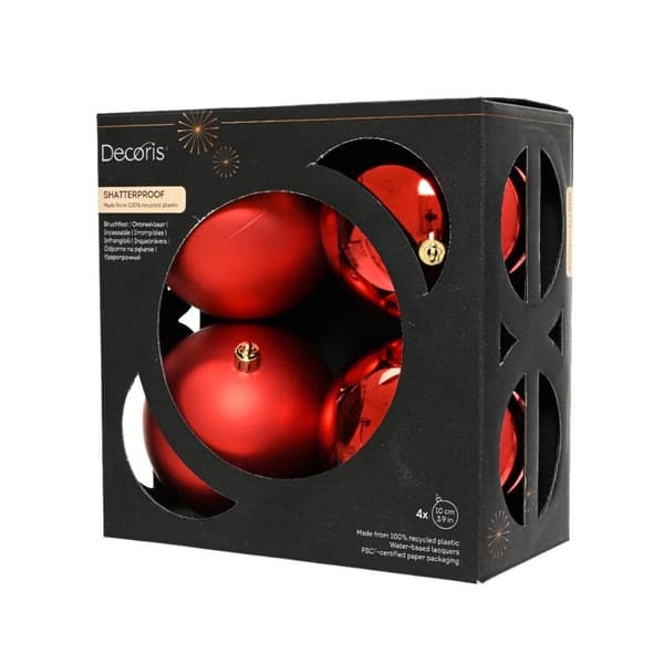 Kaemingk Julgranskula i Polystyren (4-pack) One Size Röd Red One Size