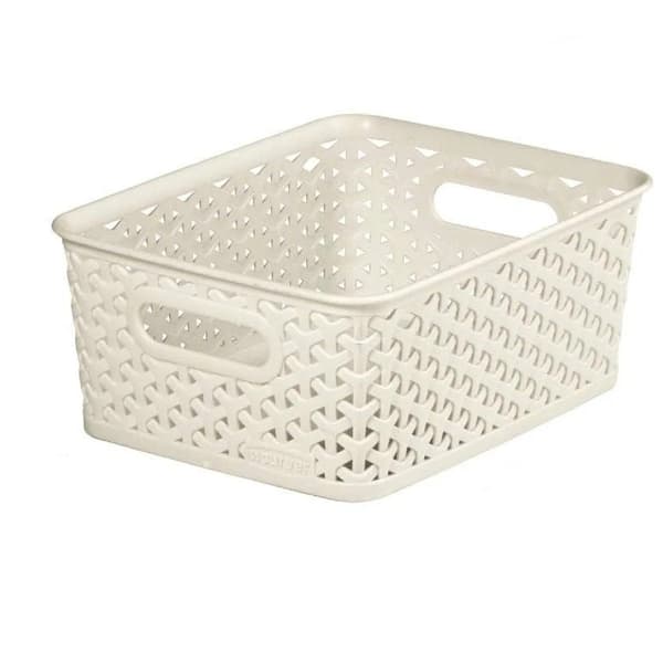 Curver Stapelbar Korg med Rottingeffekt 12L Vit White 12L