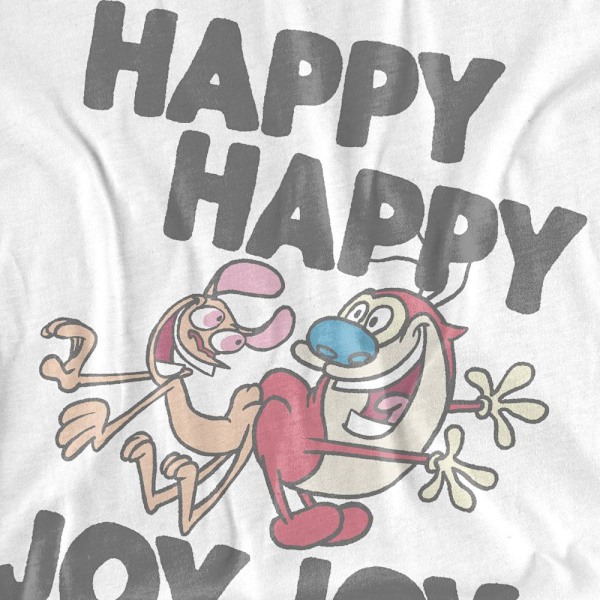 Ren & Stimpy Unisex Vuxen Happy Happy Joy Joy T-Shirt XL Vit White XL