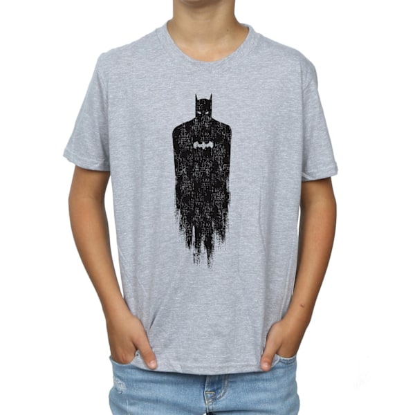 DC Comics Boys Batman Borstad T-shirt 7-8 år Sports Grey Sports Grey 7-8 Years