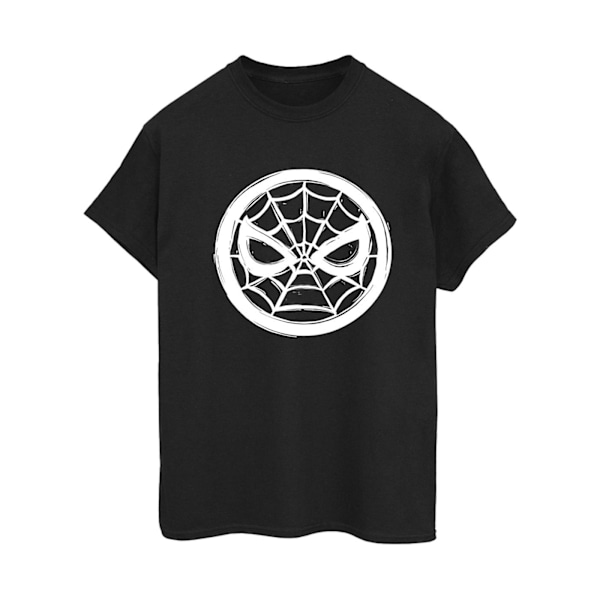 Marvel Dam/Kvinnor Spider-Man Bröstlogotyp Bomull Boyfriend T-S Black S