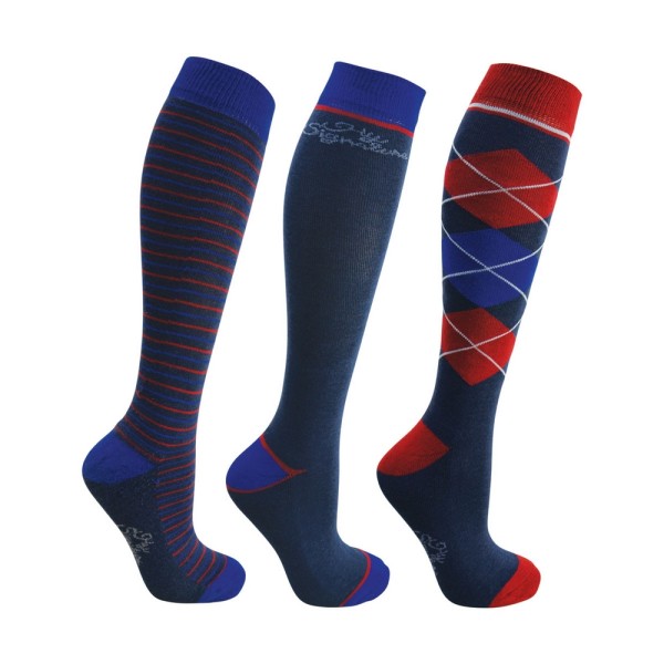 Hy Adults Signature Socks (3-pack) 4-8 UK marinblå/röd/blå Navy/Red/Blue 4-8 UK