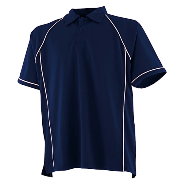 Finden & Hales Herr Piped Performance Poloshirt M Marinblå/Vit Navy/White M