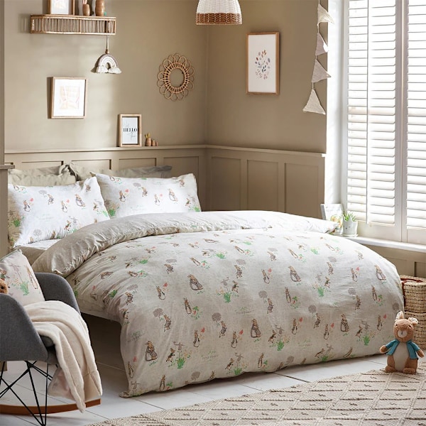 Peter Rabbit Classic Påslakanset Enkelsäng Naturlig Natural Single