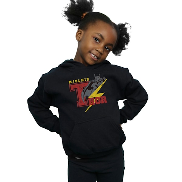 Marvel Girls Thor Mjolnir Hoodie 7-8 år Svart Black 7-8 Years