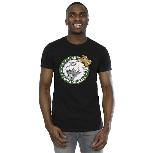 Tom And Jerry Herr T-shirt Tennis Ready To Play M Svart Black M