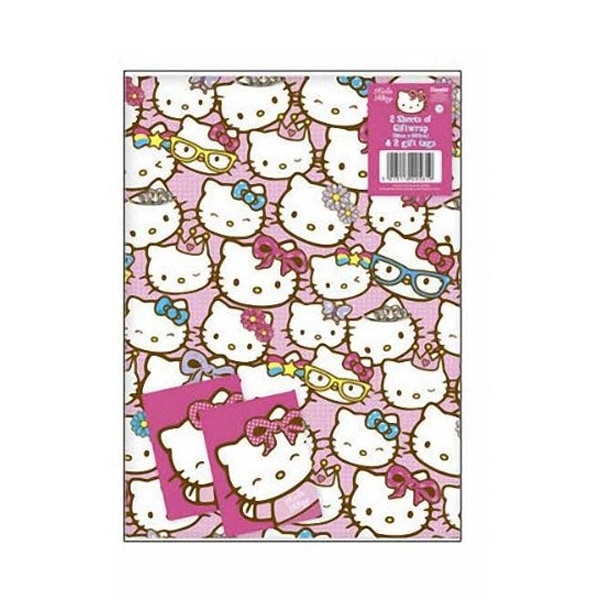 Hello Kitty Inslagning Papper Ark En Storlek Rosa Pink One Size