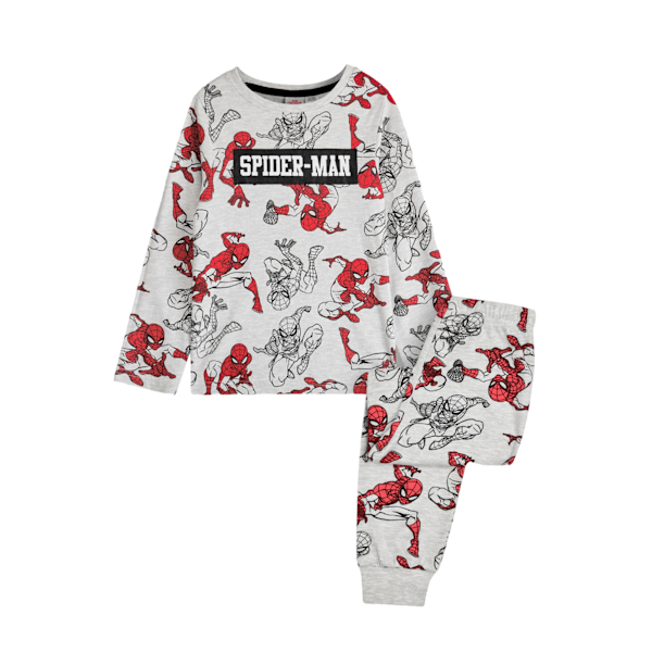 Spider-Man Boys All-Over Print Lång Pyjamas Set 5-6 År Grå/Röd Grey/Red 5-6 Years