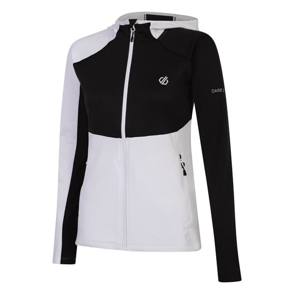 Dare 2B Convey II Hooded Core Stretch mellanlager för dam, storlek 14 White/Black 14 UK