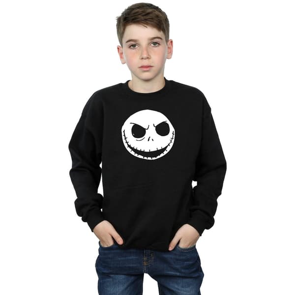 Nightmare Before Christmas Boys Jack Skellington Face Bomullströja Black 5-6 Years