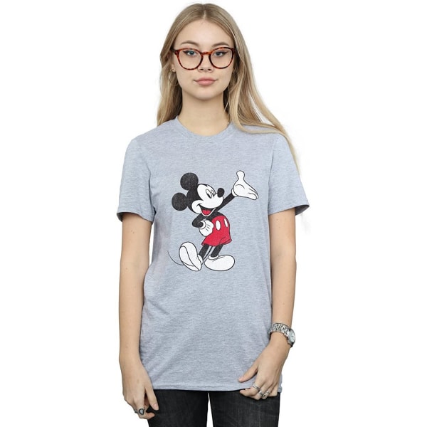Disney Traditionell Wave Mickey Mouse T-shirt för damer/damer XXL Sports Grey XXL