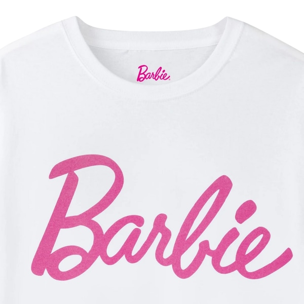 Barbie Dam/Kvinnor Klassisk Logotyp T-shirt 12 UK Vit White 12 UK