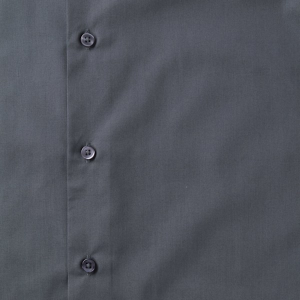 Russell Collection Herr Långärmad Poly-Cotton Easy Care Skräddarsydd Poplin Skjorta Convoy Grey 2XL