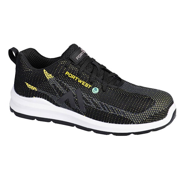 Portwest Unisex Vuxen S1PS SR FO Flyknit Komposit Tåhätta Träningssko Black/Yellow 6 UK