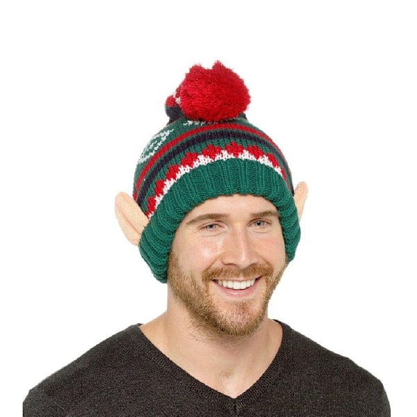 RJM Unisex Vuxen Stickad Jultomte Bobblehatt Storlek One Grön Green One Size