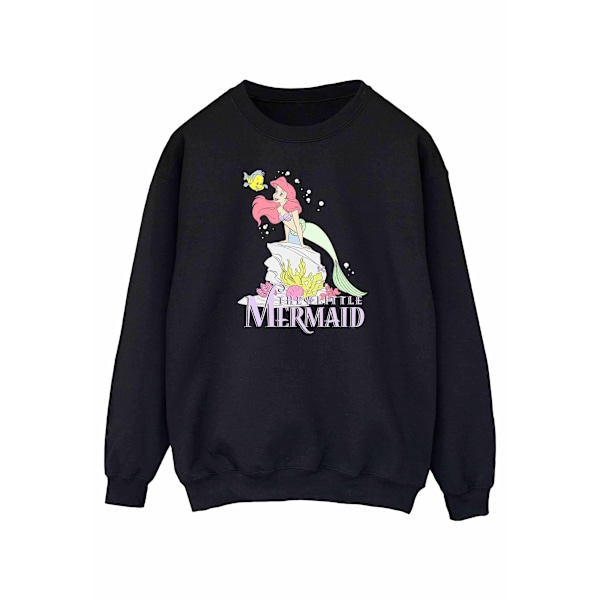 Disney Dam/Kvinnor Den Lilla Sjöjungfrun Faded Nostalgia Sweatshirt Black S