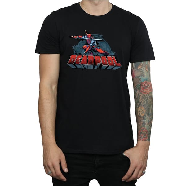 Marvel Herr Deadpool Svärd Logotyp T-Shirt S Svart Black S