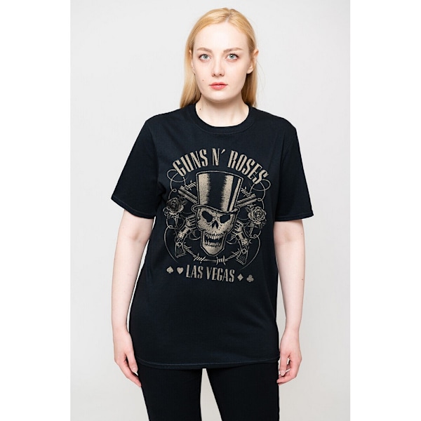 Guns N Roses Unisex Vuxen Topphatt, Skalle & Pistoler Las Vegas T- Black XXL