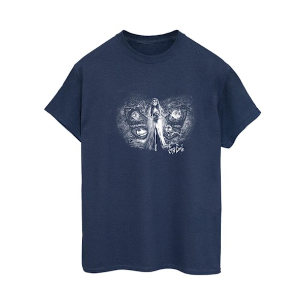 Corpse Bride Dam/Damer Emily Butterfly Bomull Boyfriend T-S Navy Blue S