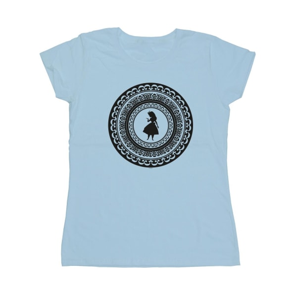Disney T-shirt i bomull för kvinnor/damer Alice In Wonderland Circle Baby Blue XXL