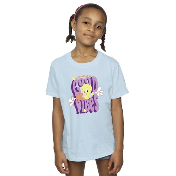 Looney Tunes Girls Tweeday Sunshine & Good Vibes Bomull T-shirt Baby Blue 12-13 Years