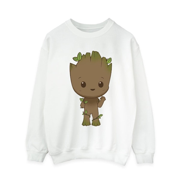 Marvel Dam/Kvinnor Jag Är Groot Chibi Våg Pose Sweatshirt XL W White XL