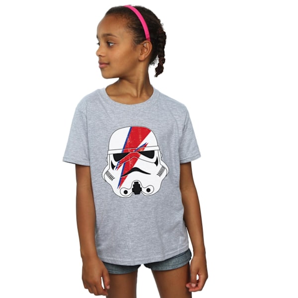 Star Wars Girls Stormtrooper Glam Lightning Bolt Bomull T-shirt Sports Grey 12-13 Years