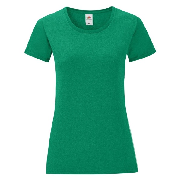 Fruit Of The Loom Ikonisk T-shirt för kvinnor/damer XS Ljunggrön Heather Green XS