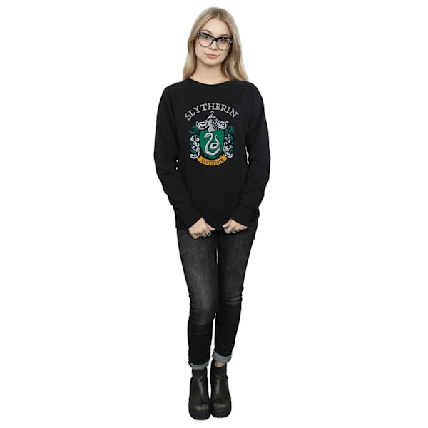 Harry Potter Dam/Kvinnor Slytherin Crest Sweatshirt XL Svart Black XL
