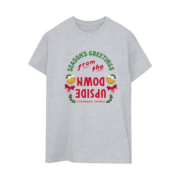 Netflix Dam/Kvinnor Stranger Things Upside Down Seasons Greetings Sports Grey 3XL