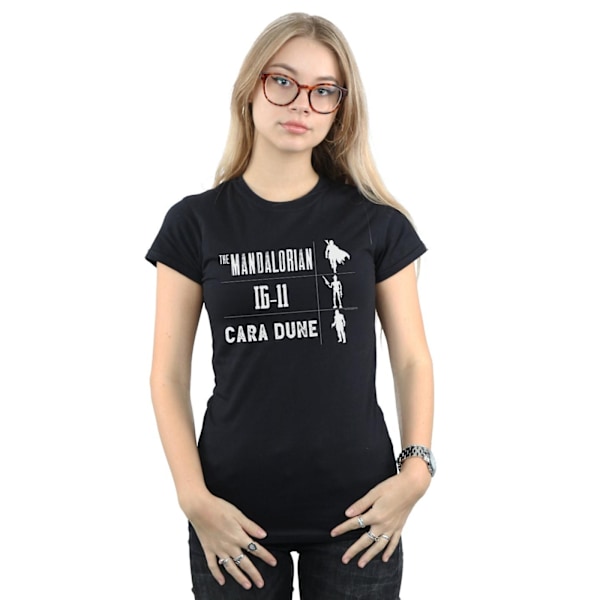 Star Wars Dam/Damer The Mandalorian Warrior Silhouettes Bomull T-shirt Black XL