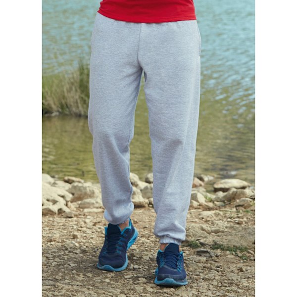 Fruit Of The Loom Herr Joggbyxor med Elastisk Muddar / Joggingbyxor Heather Grey XL